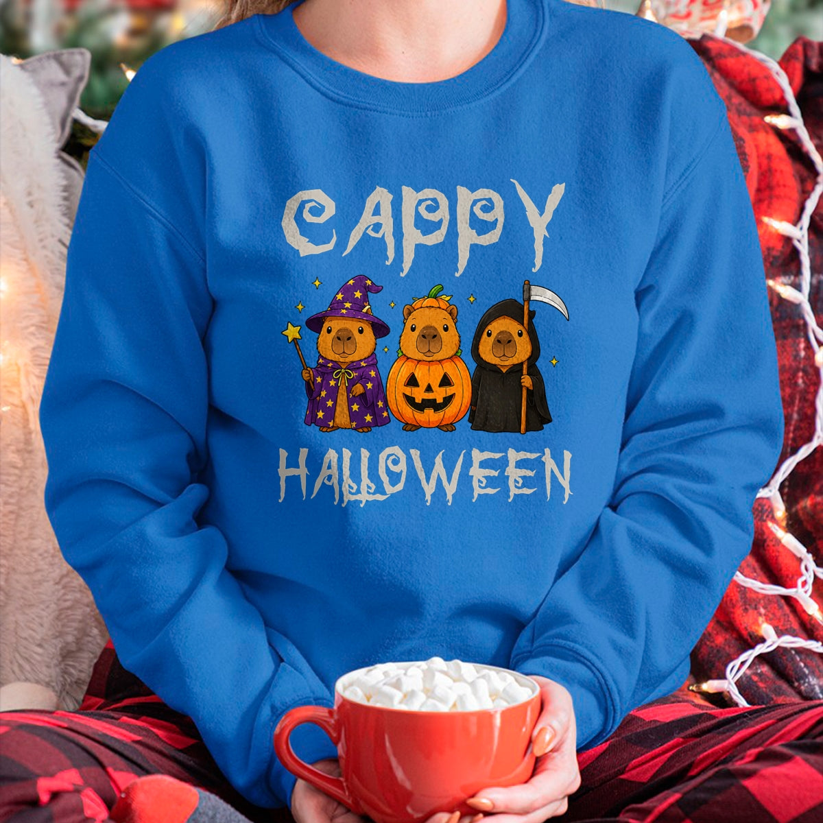 Cute Capybara Shirt, Funny Capybara UnisexT-Shirt/Hoodie/Sweatshirt HLT00 - Cappy Halloween Funny Capybara Witch Pumpkin Reaper Spooky T-Shirt
