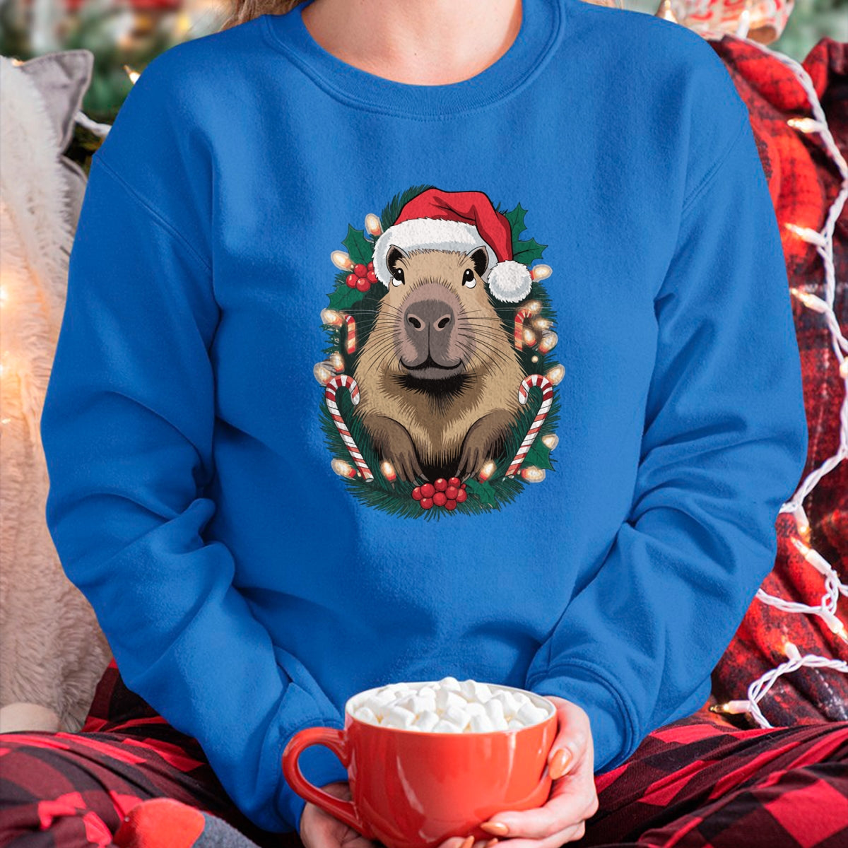 Cute Capybara Shirt, Funny Capybara Unisex T-Shirt/Hoodie/Sweatshirt HLT00 - Capybara Christmas Long Sleeve T-Shirt (3)