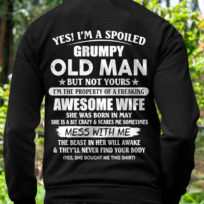 May - Grumpy Old Man with Awesome Wife - Perfect Gift From Wife - DTSM05 (SKU06-68-05)