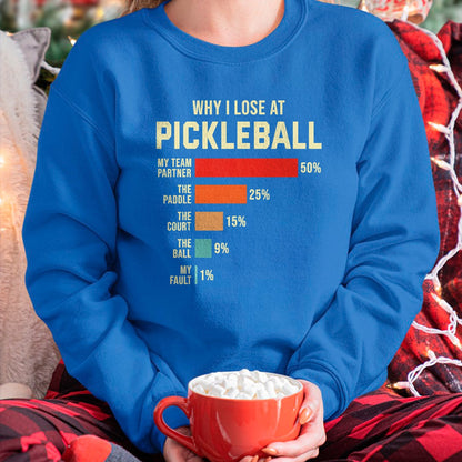 Funny Pickleball Shirt, Pickleball Lover Unisex T-Shirt/Hoodie/Sweatshirt HLT00 - Why I Lose at Pickleball Player Funny Pickleballers T-Shirt