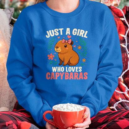 Cute Capybara Shirt, Funny Capybara Unisex T-Shirt/Hoodie/Sweatshirt HLT00 - Just a Girl Who Loves Capybaras Cute Rodent Animal T-Shirt