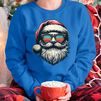 Christmas Shirts for Family, Funny christmas shirts, Christmas Unisex T-Shirt/Hoodie/Sweatshirt HLT00 - Santa Face Retro Sunglasses Christmas Xmas Men Women Kids T-Shirt