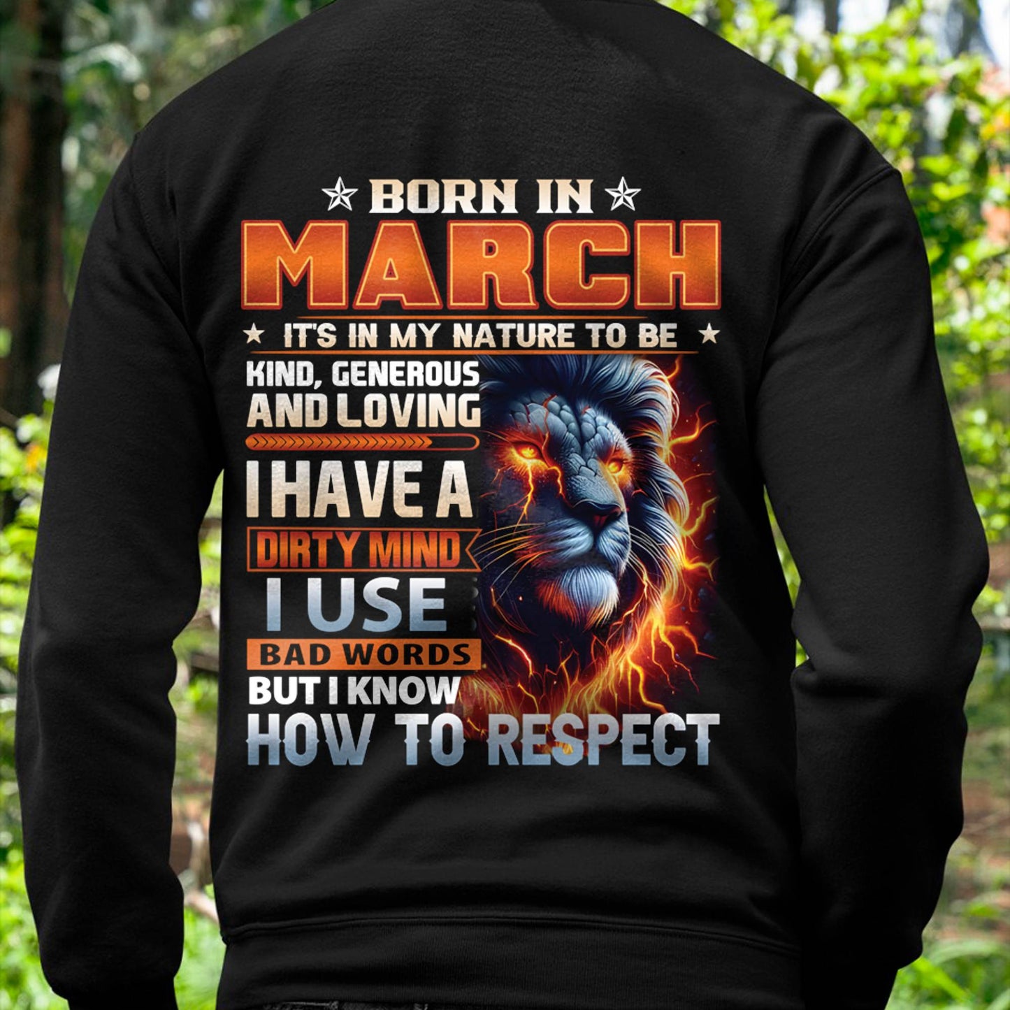 MARCH - DIRTY MIND BUT KNOWS RESPECT - BIRTHDAY T-SHIRT FOR MEN - DTSM03 (SKU08-84-03)