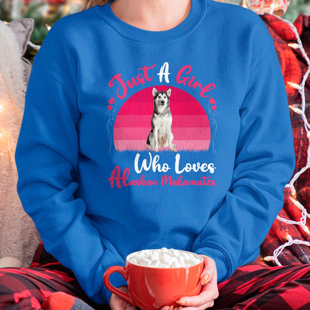 Dog Love Shirt, Dog Lover Gift T-Shirt/Hoodie/Sweatshirt HLT00 - Vintage Dog Lover Just A Girl Who Loves Alaskan Malamutes T-Shirt