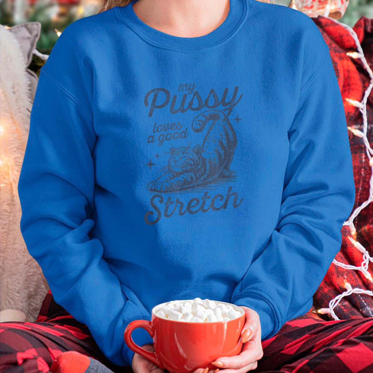 Cat Love Shirt, Funny Cat Lover Gift UnisexT-Shirt/Hoodie/Sweatshirt HLT00 - My Pussy Loves A Good Stretch Inappropriate Adult Humor T-Shirt
