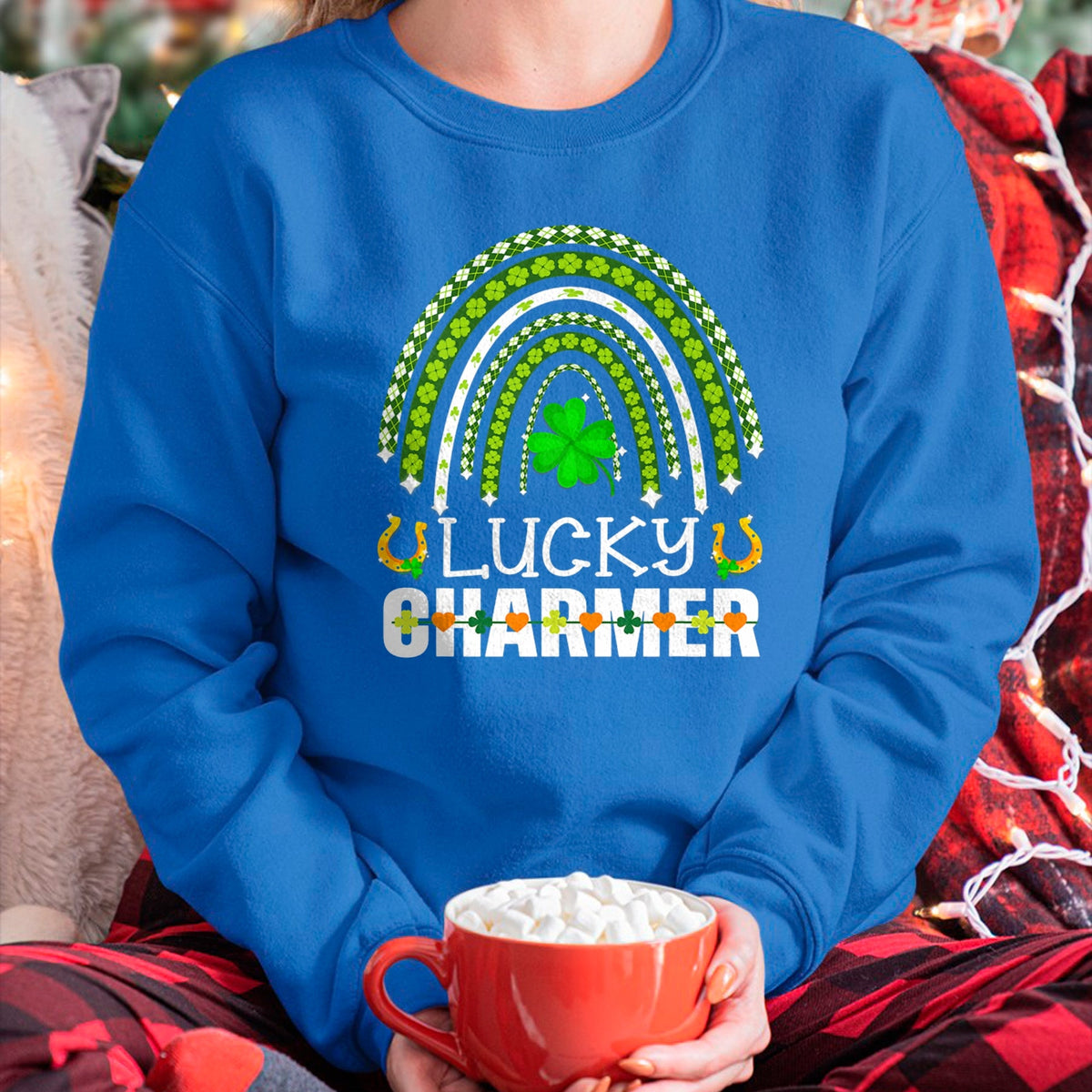 Patrick Day Shirts for Family, Funny Patrick Day shirts, st patrick's day Unisex T-Shirt/Hoodie/Sweatshirt HLT00 - Lucky Charmer Funny St Patrick Day  Rainbow Shamrock T-Shirt