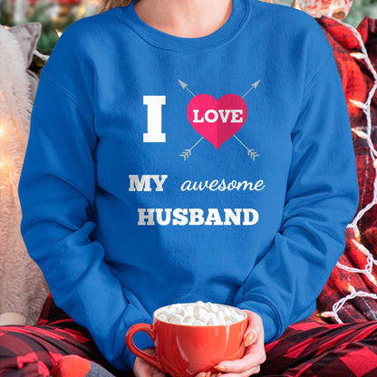 Best Wife Shirt, Wife and Husband Unisex T-Shirt/Hoodie/Sweatshirt HLT00 - I Love My Awesome Husband Shirt Heart & Arrow Cool Wife Tee T-Shirt