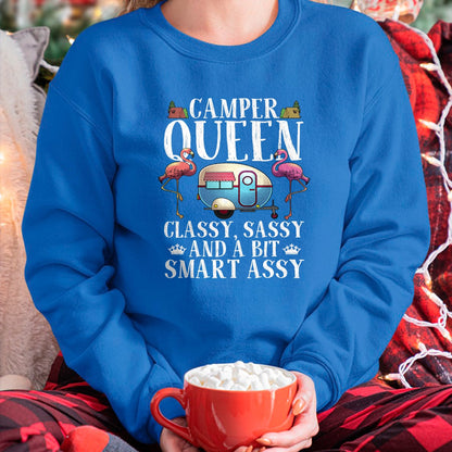 Funny Camping Shirt, Gift For Camping Lover Unisex T-Shirt/Hoodie/Sweatshirt HLT00 - Funny Camper Queen Sassy Gift for Women RV Camping Lovers T-Shirt