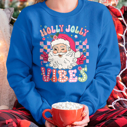 Christmas Shirts for Family, Funny christmas shirts, Christmas Unisex T-Shirt/Hoodie/Sweatshirt HLT00 - Groovy Cute Santa Claus Christmas Vibes Xmas Girls Womens T-Shirt
