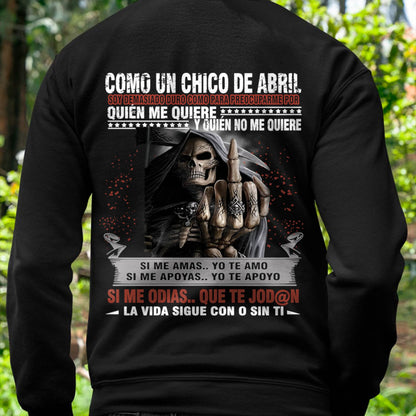 Camiseta de Cumpleaños de Abril para Hombre – Camiseta de Calavera Grim Reaper Ruda - DTSM04 (SKU08-73-04)