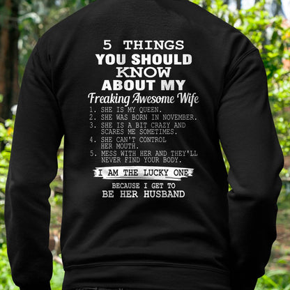 NOVEMBER - 5 THINGS YOU SHOULD KNOW ABOUT MY FREAKING AWESOME WIFE - PERFECT GIFT FROM WIFE, GIRLFRIEND - DTSM11 (SKU2606-319-11)