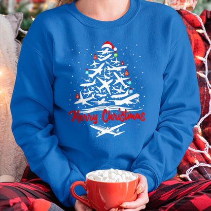 Christmas Shirts for Family, Funny christmas shirts, Christmas Unisex T-Shirt/Hoodie/Sweatshirt HLT00 - Airplane Christmas Tree tshirts T-Shirt