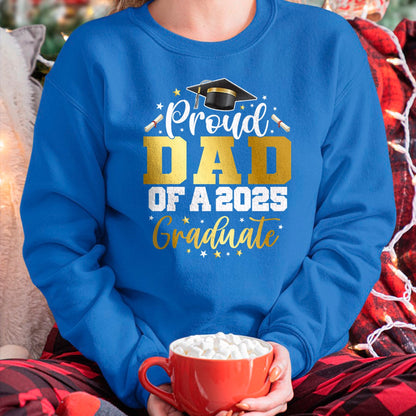 Gift for Dad Shirt, Funny Dad Unisex T-Shirt/Hoodie/Sweatshirt HLT00 – Dad Senior 2025 Proud Dad Of A Class Of 2025 Graduate T-Shirt