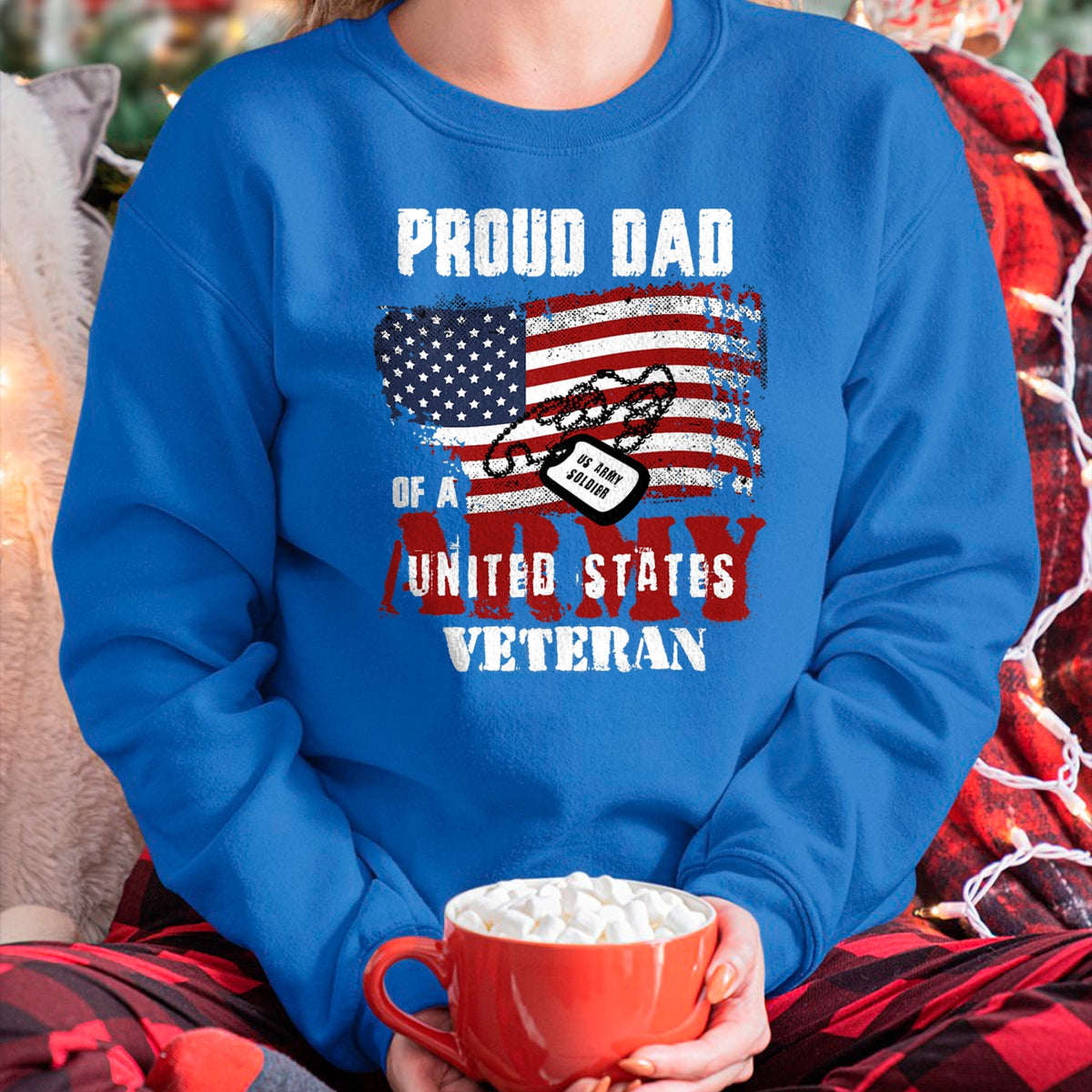 Gift for Dad Shirt, Funny Dad Unisex T-Shirt/Hoodie/Sweatshirt HLT00 – Proud Dad Of A Army Veteran American Flag Father Military T-Shirt