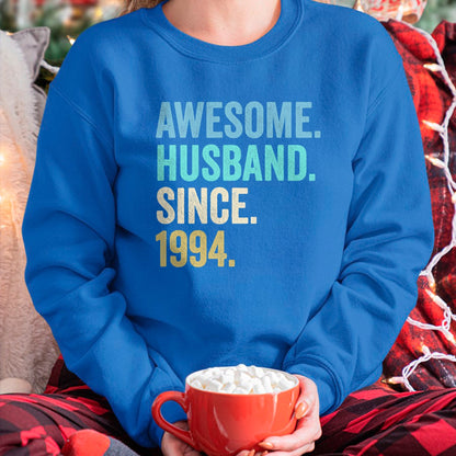 Best Wife Shirt, Wife and Husband Unisex T-Shirt/Hoodie/Sweatshirt HLT00 - Awesome Husband Since 1994 30th wedding anniversary 30 years T-Shirt