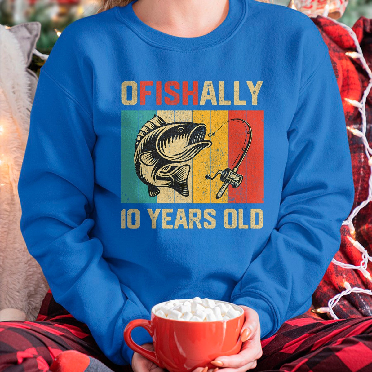 Funny Fishing Shirt, Gift For Fishing Lover Unisex T-Shirt/Hoodie/Sweatshirt HLT00 - Ofishally 10 Years Old Funny Fishing Birthday Fisherman T-Shirt