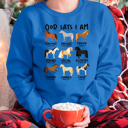 Best Horse Lover Shirt , Funny Horse UnisexT-Shirt/Hoodie/Sweatshirt HLT00 - God Says I Am Horses Christian Women Girls Kids Boy Horse T-Shirt