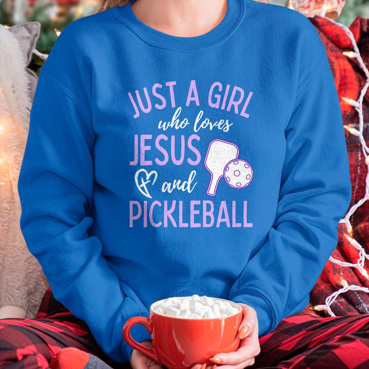 Funny Pickleball Shirt, Pickleball Lover Unisex T-Shirt/Hoodie/Sweatshirt HLT00 - Just A Girl Who Loves Jesus and Pickleball Christian Cute T-Shirt