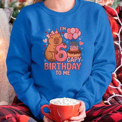 Cute Capybara Shirt, Funny Capybara UnisexT-Shirt/Hoodie/Sweatshirt HLT00 - Capybara 6 Year Birthday Girl Capybara 6th Birthday 2020 T-Shirt