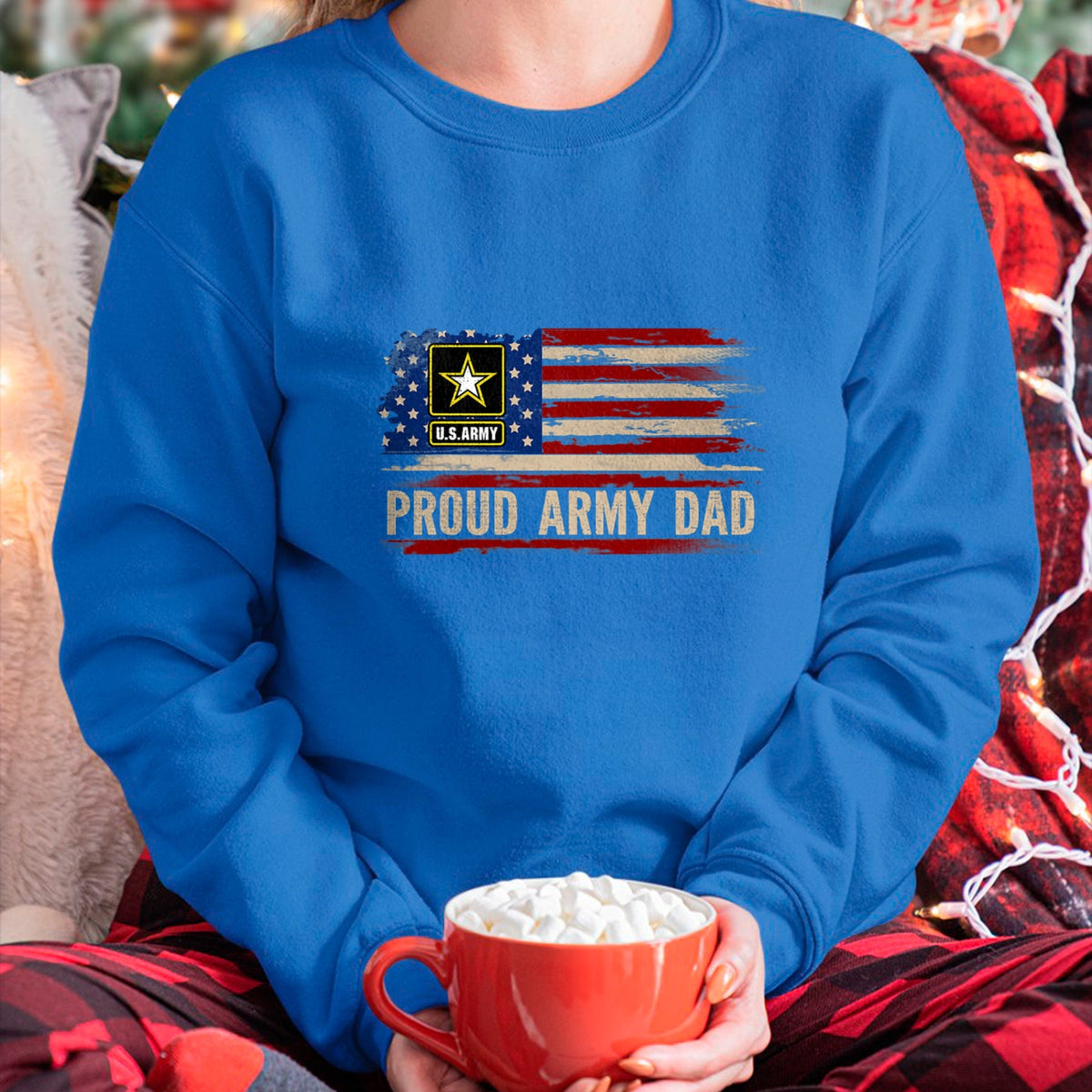 Gift for Dad Shirt, Funny Dad Unisex T-Shirt/Hoodie/Sweatshirt HLT00 – Vintage Proud Army Dad American Flag Veteran Gift T-Shirt