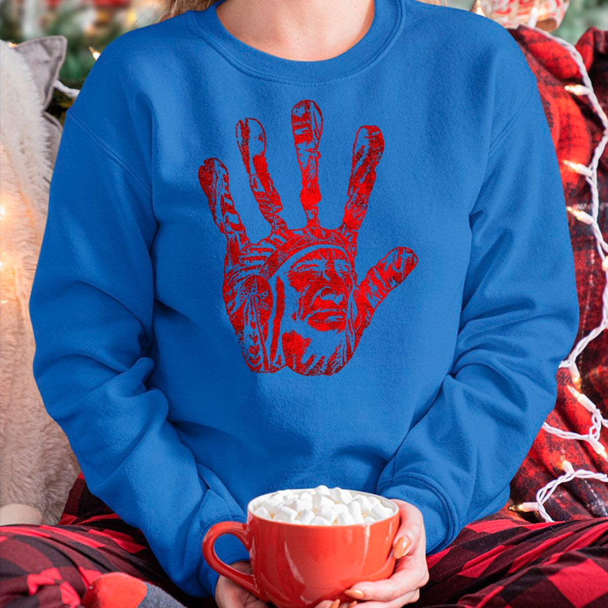 Native American T-Shirts, Vintage Native American Unisex T-Shirt/Hoodie/Sweatshirt HLT00 - Native American Indigenous Red Hand Indian Blood Themed T-Shirt (8)