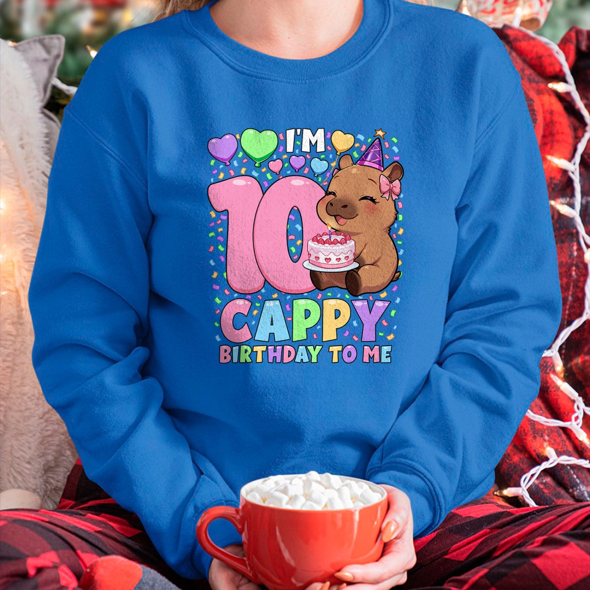 Cute Capybara Shirt, Funny Capybara UnisexT-Shirt/Hoodie/Sweatshirt HLT00 - Capybara Birthday Shirt Kawaii Girl Capybara 10th Birthday T-Shirt