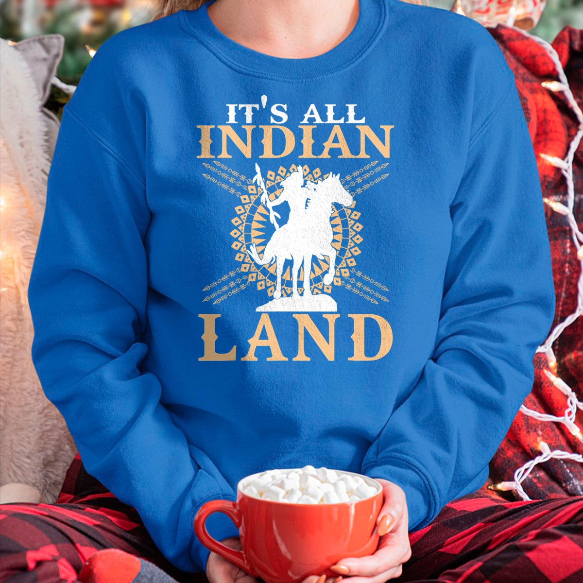Native American T-Shirts, Vintage Native American Unisex T-Shirt/Hoodie/Sweatshirt HLT00 - Native American Tee It's All Indian Land Native Immigrants T-Shirt (1)
