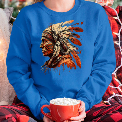 Native American T-Shirts, Vintage Native American Unisex T-Shirt/Hoodie/Sweatshirt HLT00 - Native American Heritage Indigenous Indian Chief T-Shirt (1)