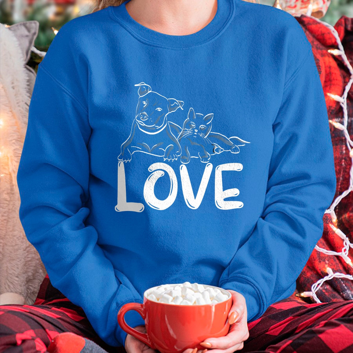 Cat Love Shirt, Funny Cat Lover Gift UnisexT-Shirt/Hoodie/Sweatshirt HLT00 - I Love My Cat Dog Animal Paws T-Shirt for Men Women Kids (1)