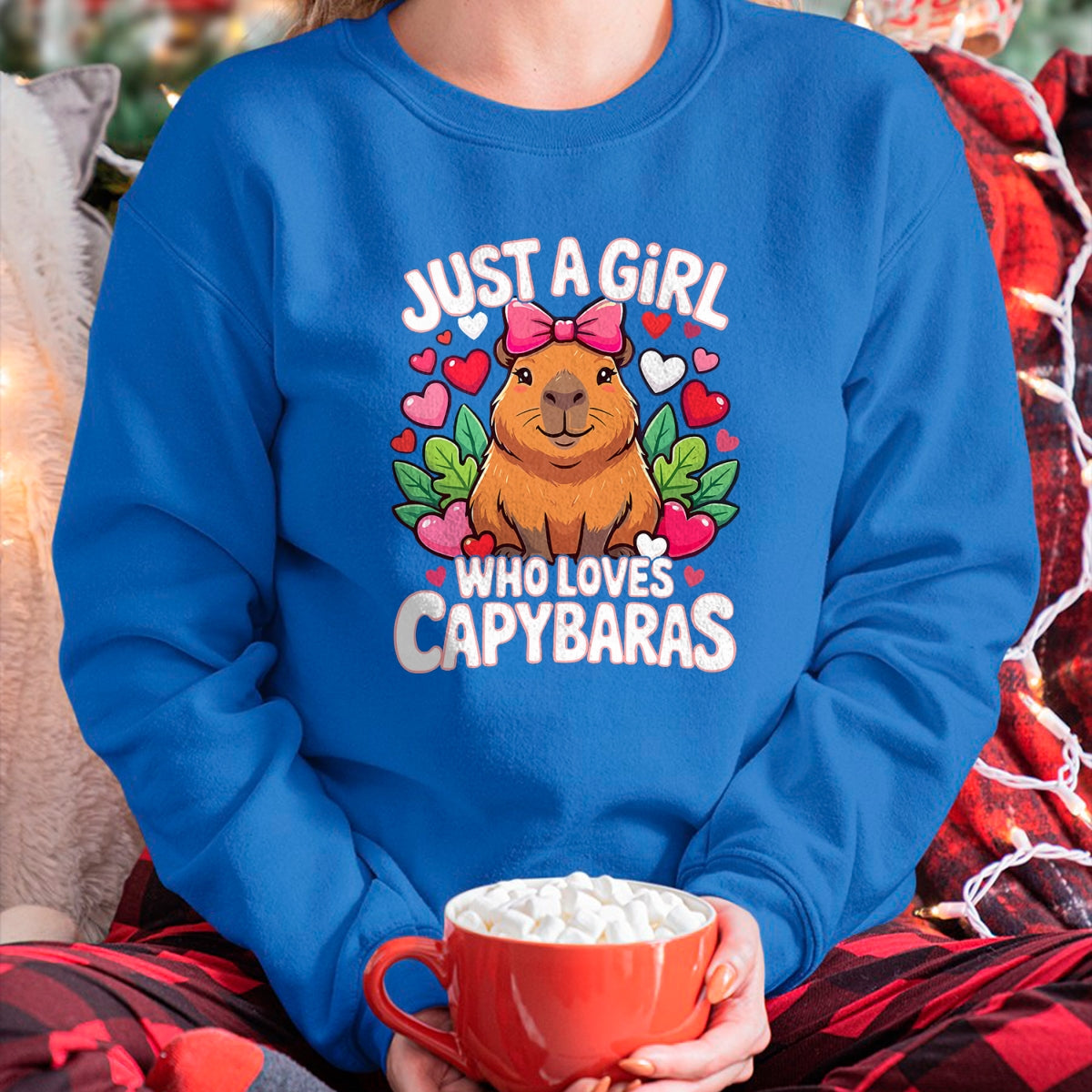 Cute Capybara Shirt, Funny Capybara Unisex T-Shirt/Hoodie/Sweatshirt HLT00 - Capybara Cute Just a Girl who Loves Capybaras T-Shirt (1)