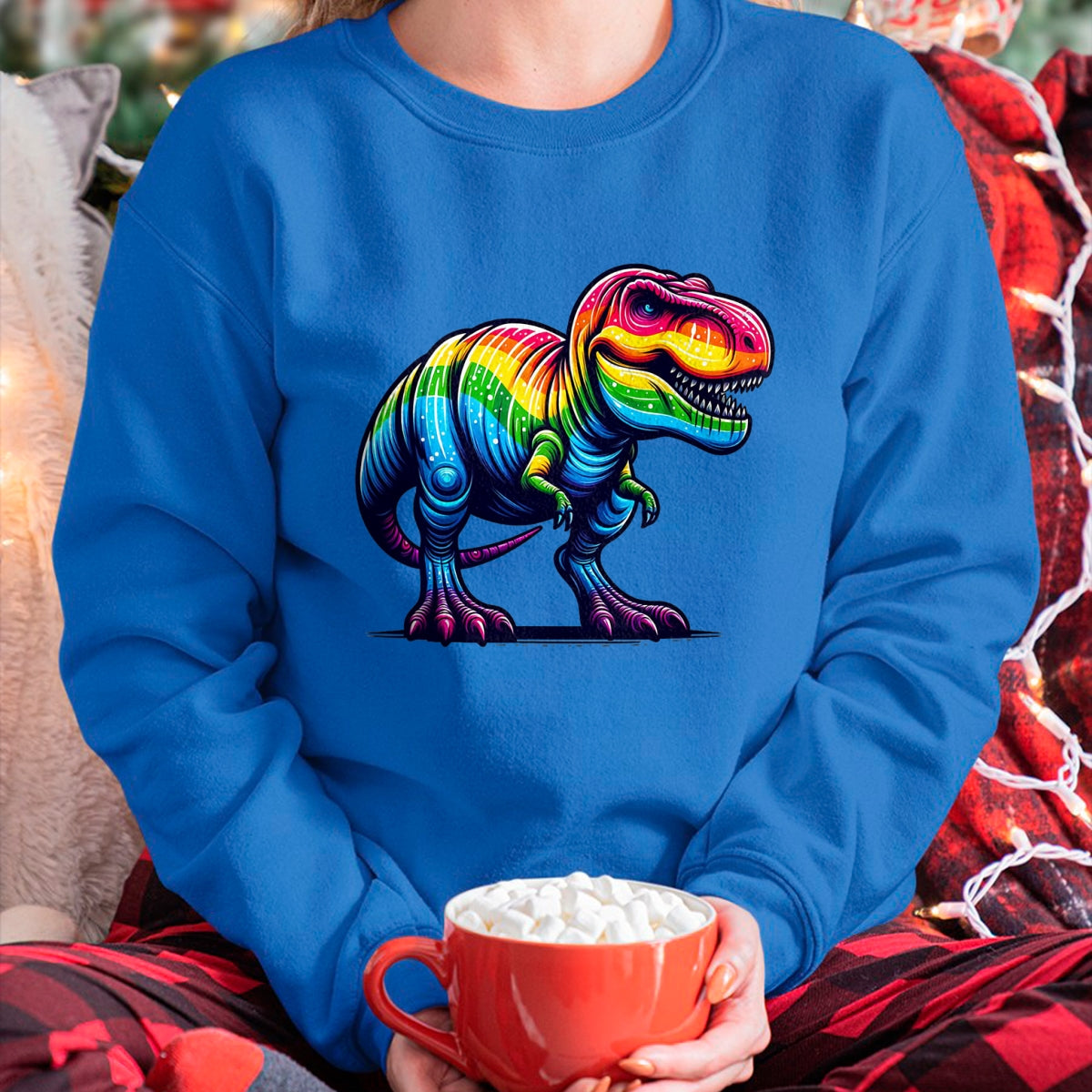 Best Dinosaur Lover Shirt, Funny Dinosaur UnisexT-Shirt/Hoodie/Sweatshirt HLT00 - Rainbow T-Rex Dinosaur Lovers Tyrannosaurus Rex Rainbow T-Shirt