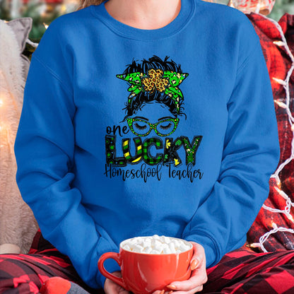 Patrick Day Shirts for Family, Funny Patrick Day shirts, st patrick's day Unisex T-Shirt/Hoodie/Sweatshirt HLT00 - One Lucky Homeschool Teacher St Patrick Day Teacher LOVE KID T-Shirt