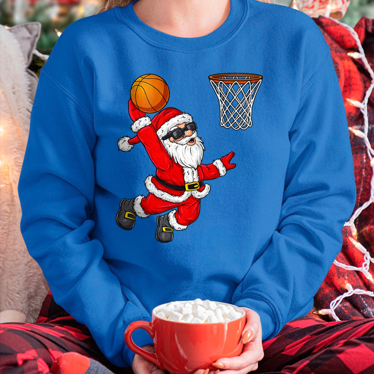Christmas Shirts for Family, Funny christmas shirts, Christmas Unisex T-Shirt/Hoodie/Sweatshirt HLT00 - Christmas Santa Claus Dunking A Basketball Boys Kids Xmas T-Shirt