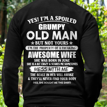 June - Grumpy Old Man with Awesome Wife - Perfect Gift From Wife - DTSM06 (SKU06-68-06)