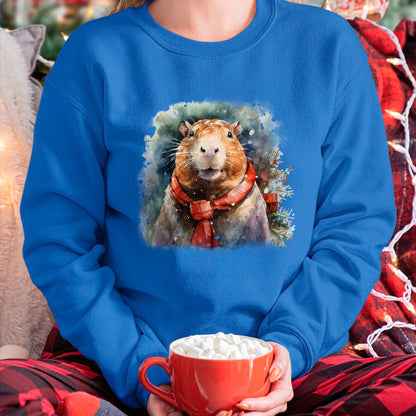 Cute Capybara Shirt, Funny Capybara Unisex T-Shirt/Hoodie/Sweatshirt HLT00 - Capybara Christmas Long Sleeve T-Shirt (1)