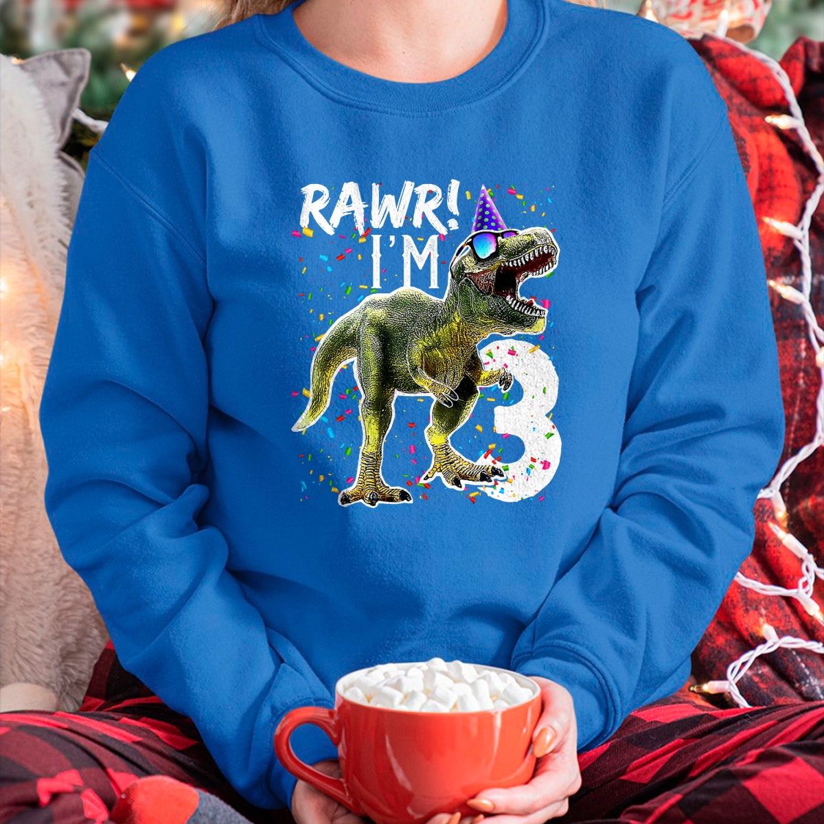 Best Dinosaur Lover Shirt, Funny Dinosaur UnisexT-Shirt/Hoodie/Sweatshirt HLT00 - Rawr I_m 3 3rd Birthday T Rex Dinosaur Party Gift for Boys T-Shirt