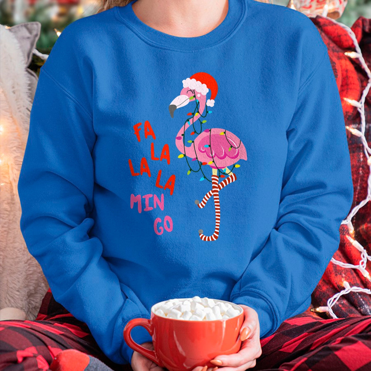 Christmas Shirts for Family, Funny christmas shirts, Christmas Unisex T-Shirt/Hoodie/Sweatshirt HLT00 - Fa La La Mingo Flamingo Christmas Tropical Xmas Tree Lights T-Shirt