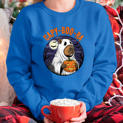 Cute Capybara Shirt, Funny Capybara UnisexT-Shirt/Hoodie/Sweatshirt HLT00 - Capy-Boo-Ra Cute Capybara Boo Ghost Funny Cappy Halloween T-Shirt