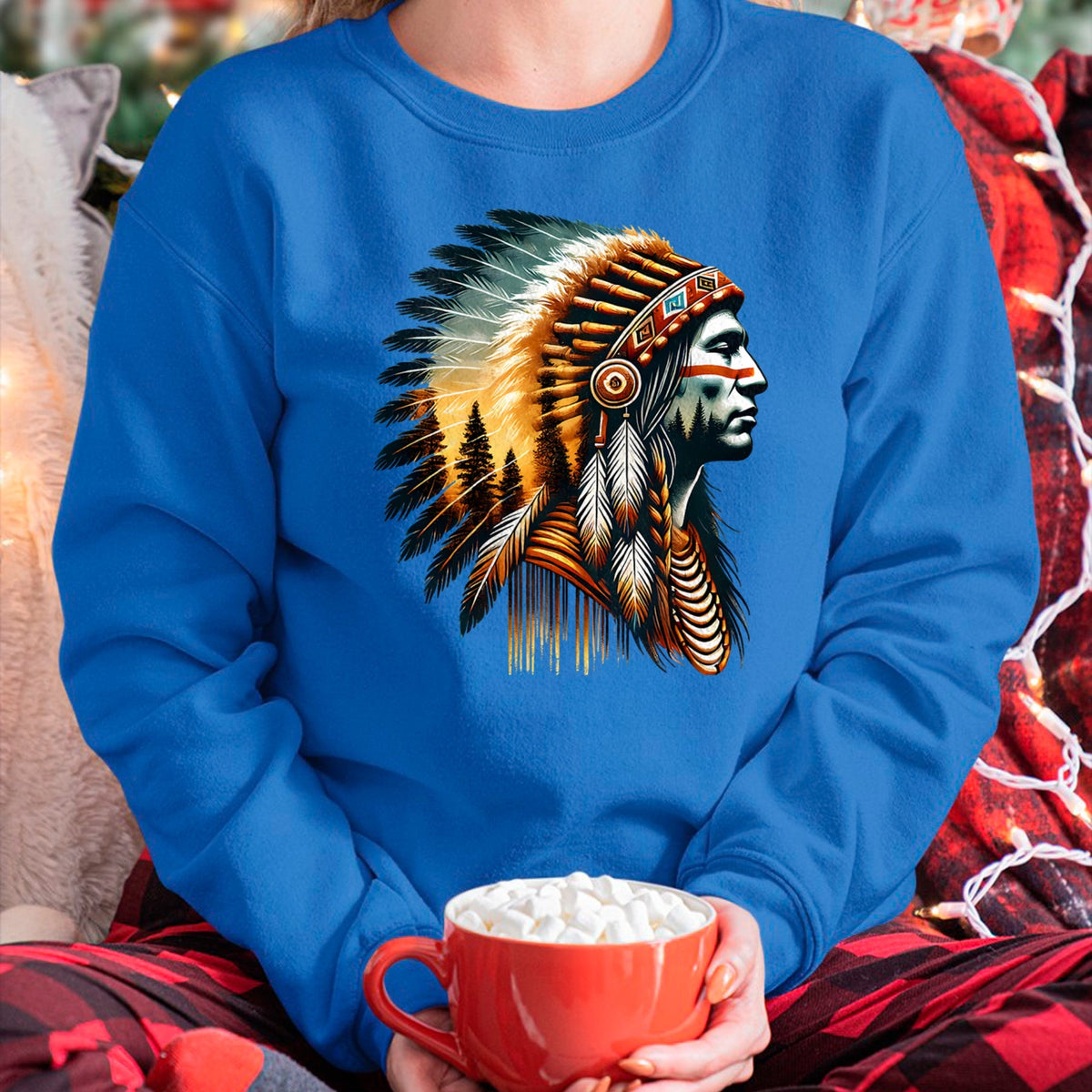 Native American T-Shirts, Vintage Native American Unisex T-Shirt/Hoodie/Sweatshirt HLT00 - Cool Native American Indian Chief Men Women Design