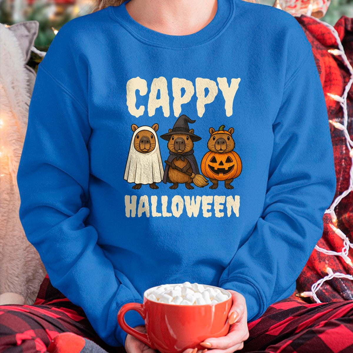 Cute Capybara Shirt, Funny Capybara UnisexT-Shirt/Hoodie/Sweatshirt HLT00 - Cappy Halloween Funny Capybara Ghost Witch Pumpkin Spooky T-Shirt