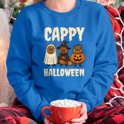Cute Capybara Shirt, Funny Capybara UnisexT-Shirt/Hoodie/Sweatshirt HLT00 - Cappy Halloween Funny Capybara Ghost Witch Pumpkin Spooky T-Shirt