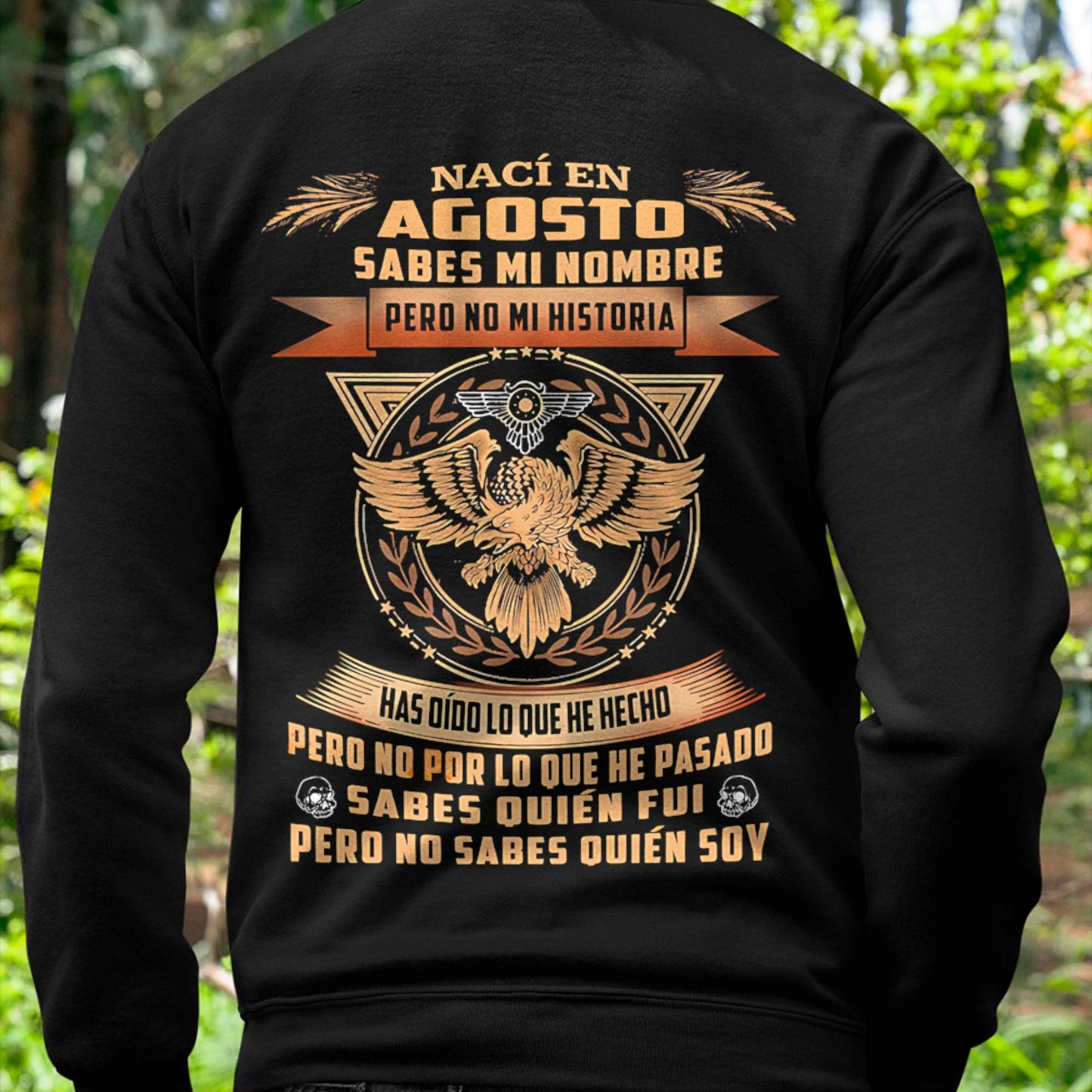 Camiseta de Hombre Nacido en Agosto con Frases Inspiradoras - DTSM08 (SKU07-71-08)