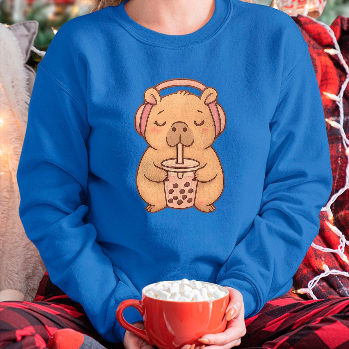 Cute Capybara Shirt, Funny Capybara Unisex T-Shirt/Hoodie/Sweatshirt HLT00 - Capybara Kawaii Girl T-Shirt