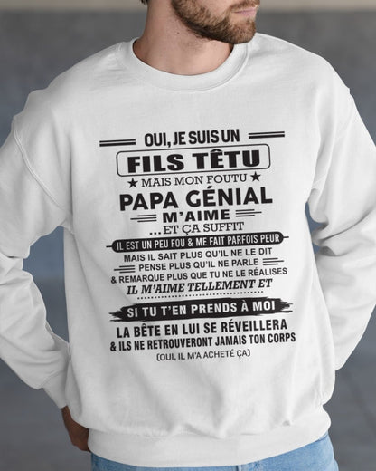 Oui, je suis un garçon têtu – T-shirt | Cadeau d’anniversaire de papa pour son fils - dtsm00 / fr00 (SKU12-260-00)