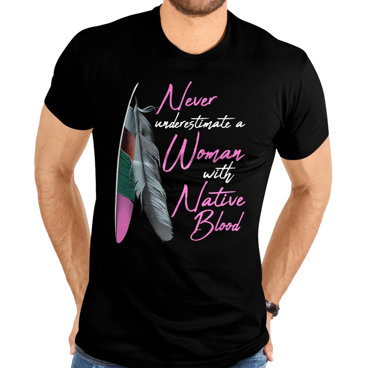 Native American T-Shirts, Vintage Native American Unisex T-Shirt/Hoodie/Sweatshirt HLT00 - Native American Indian A Woman With Native Blood T-Shirt (1)