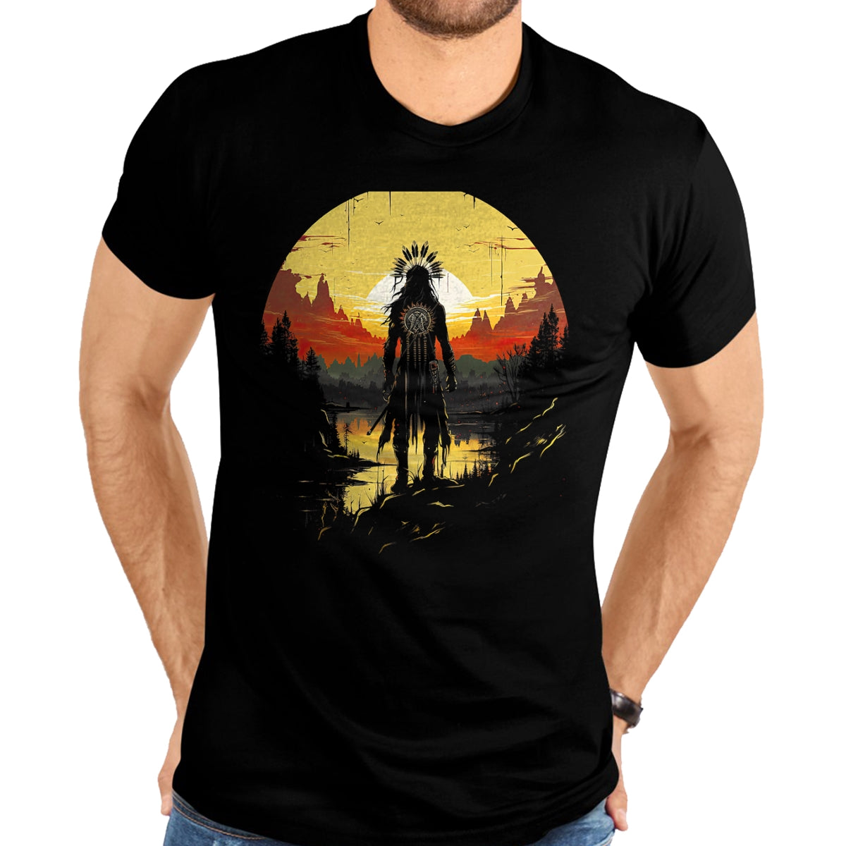 Native American T-Shirts, Vintage Native American Unisex T-Shirt/Hoodie/Sweatshirt HLT00 - Native American Heritage Chief T-Shirt (1)