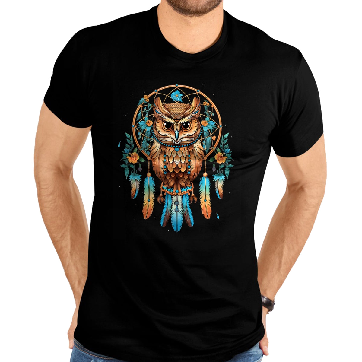 Native American T-Shirts, Vintage Native American Unisex T-Shirt/Hoodie/Sweatshirt HLT00 - Pacific Northwest Red Tail Hawk Native American Style Art T-Shirt (1)