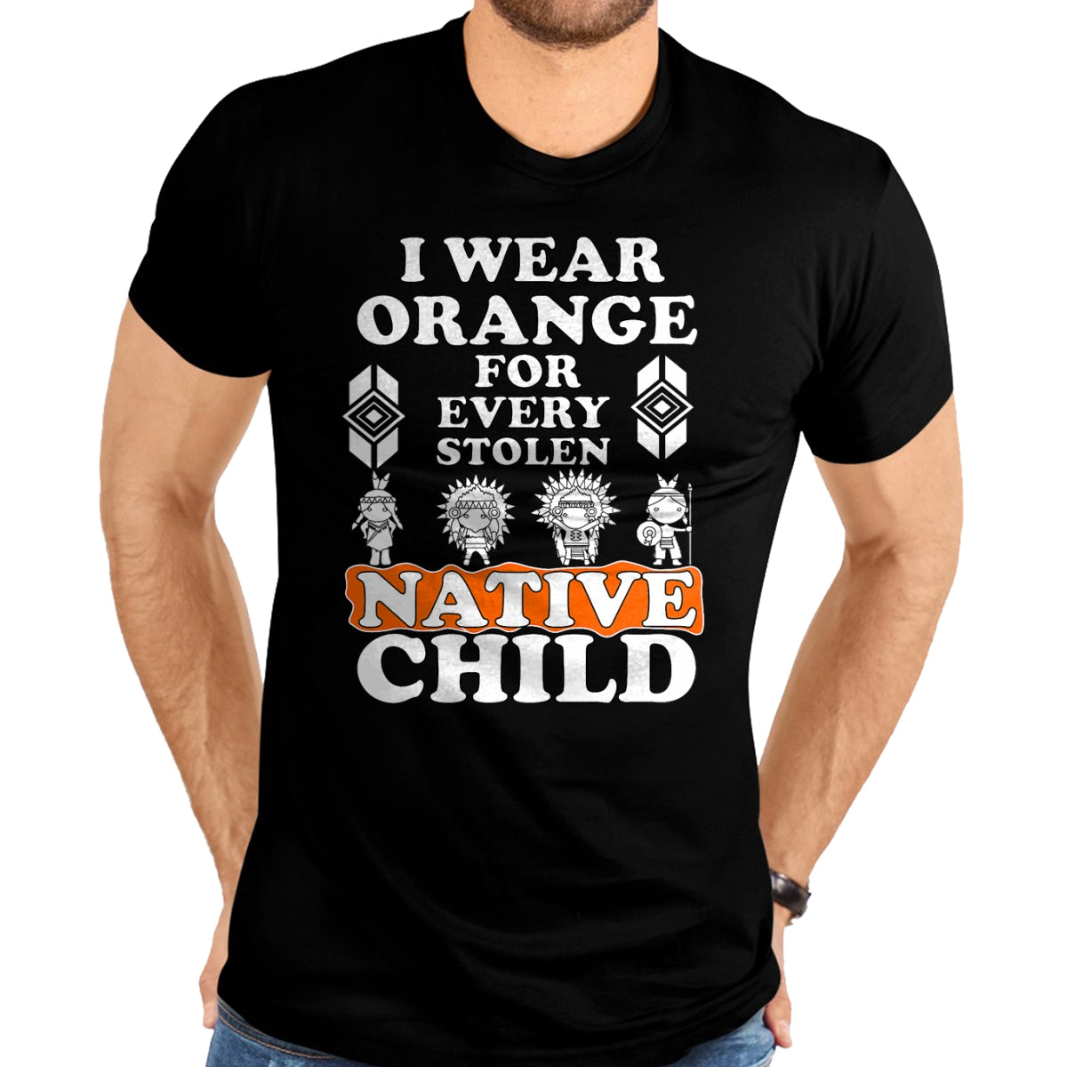Native American T-Shirts, Vintage Native American Unisex T-Shirt/Hoodie/Sweatshirt HLT00 - I Wear Orange For Every American Native Child Indian Pride T-Shirt (2)