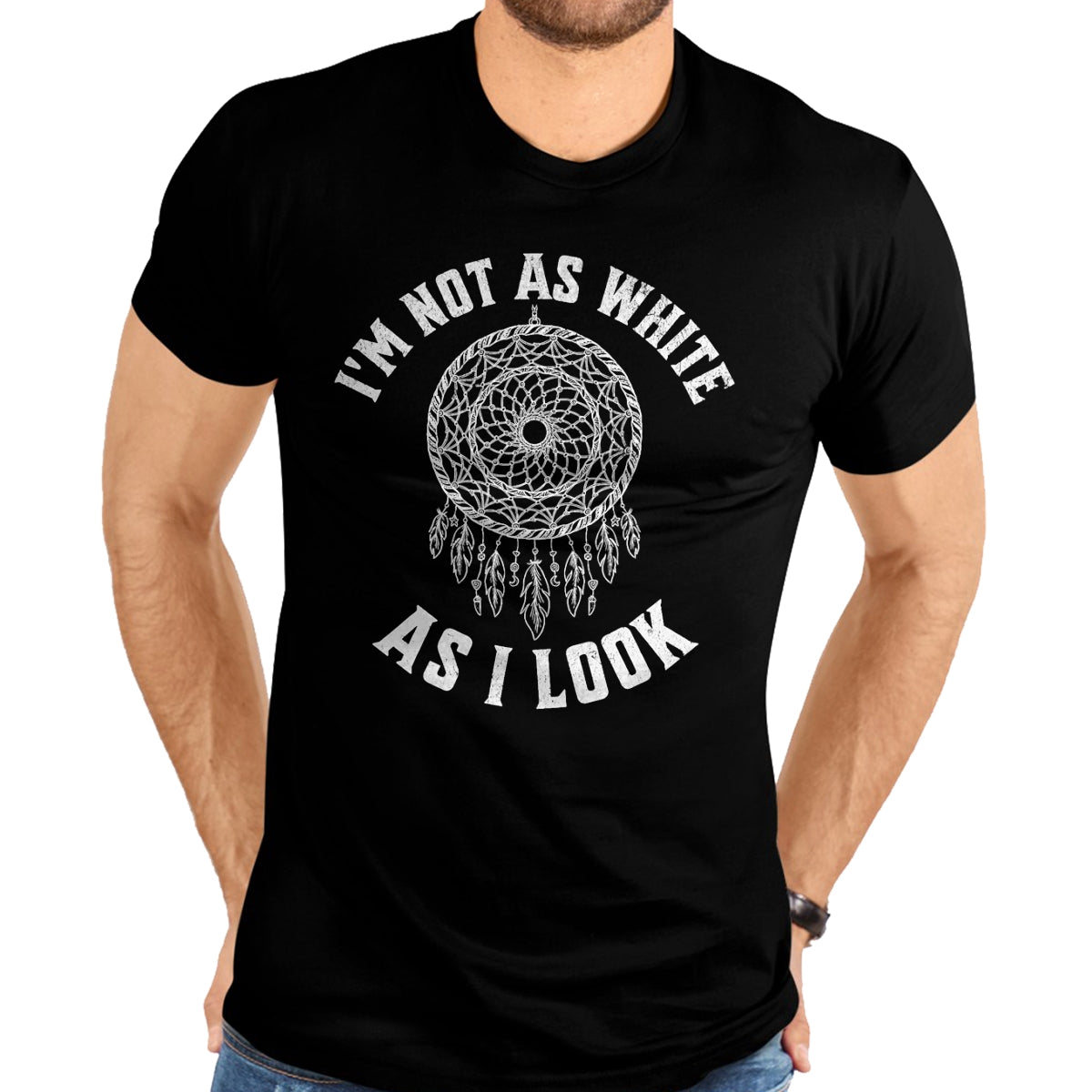 Native American T-Shirts, Vintage Native American Unisex T-Shirt/Hoodie/Sweatshirt HLT00 - I'm Not As White As I Look Native American Heritage Month T-Shirt (1)