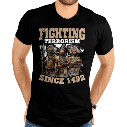 Native American T-Shirts, Vintage Native American Unisex T-Shirt/Hoodie/Sweatshirt HLT00 - Fighting Since 1492 Indian Tribes Native American Indigenous T-Shirt